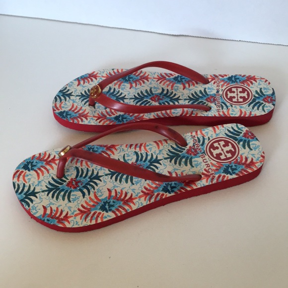 Tory Burch colorful flip flops size 7 - Picture 5 of 6